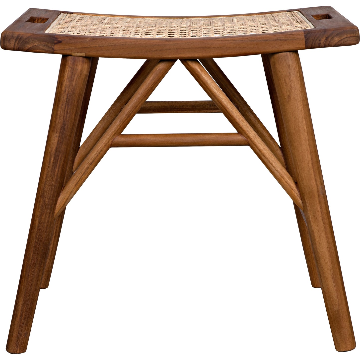 003 SI-1956958 | Additional Silo | Murphy Stool by Noir in clear coat flat teak. Made from teak and caning in a cottage & farmhouse style.