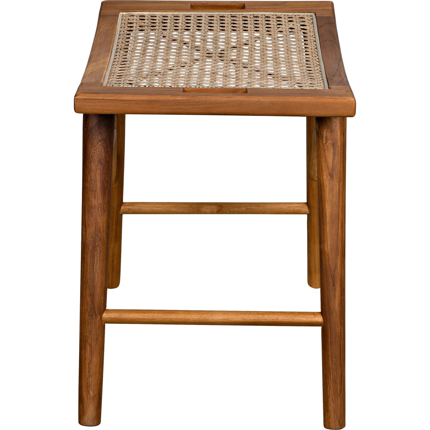 006 SI-1956958 | Additional Silo | Murphy Stool by Noir in clear coat flat teak. Made from teak and caning in a cottage & farmhouse style.