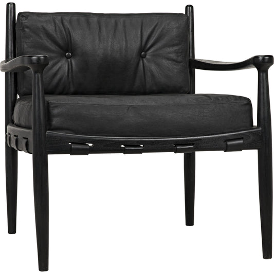 Fogel Lounge Chair by Noir in charcoal black. Made from sungkai in a modern style.