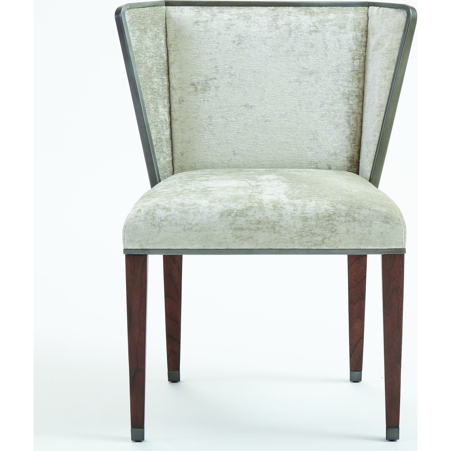 014 SR-700749 | Unknown | Argento Chair by Global Views in pewter. Made from acacia, beech, raffia, steel, velvet in a transitional style.