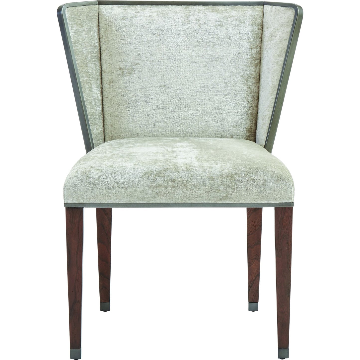 003 SR-700749 | Additional Silo | Argento Chair by Global Views in pewter. Made from acacia, beech, raffia, steel, velvet in a transitional style.