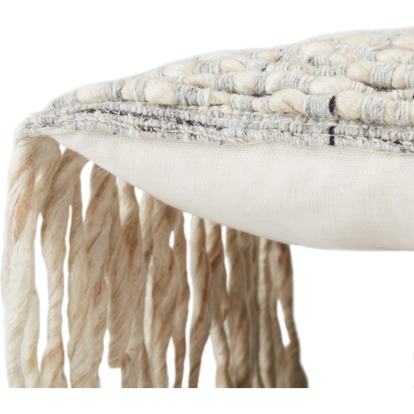 006 SR-861457,SR-861458 | Closeup | Angora AGO08 Pillow by Jaipur Living. Made from 70% wool, 20% polyester, 10% linen in a eclectic & global style.