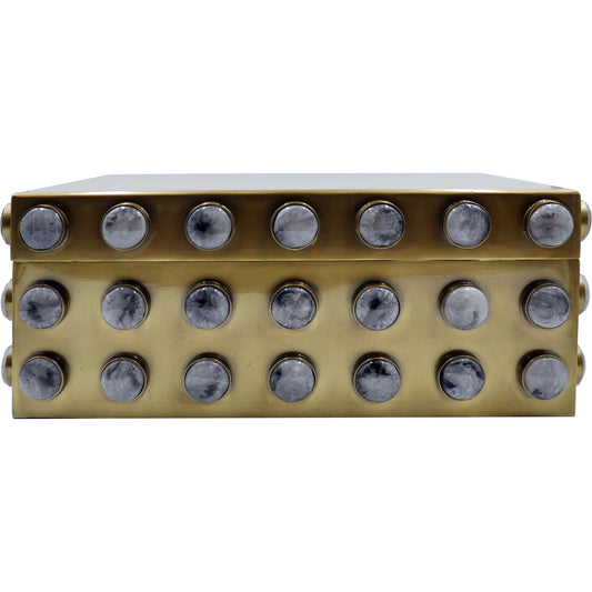 Alba Box by Worlds Away in brass. Made from metal, resin in a eclectic & global style.