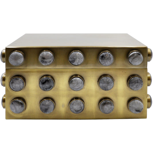 Alba Box by Worlds Away in brass. Made from metal, resin in a eclectic & global style.