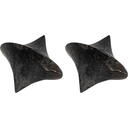 Simone Object (Set of 2) by Noir in black marble. Made from marble in a modern style.