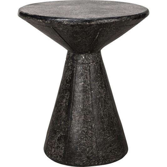 Pedestal Side Table by Noir in black. Made from fiber cement in a eclectic & global style.