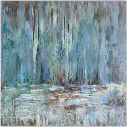 Blue Waterfall Art by Uttermost in multi and blue. Made from wood, canvas in a modern style.
