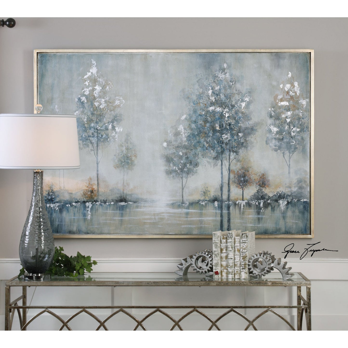 002 S-254074 | Additional Silo | Walk in the Meadow Landscape Art by Uttermost in multi. Made from pine, canvas, acrylic in a modern style.