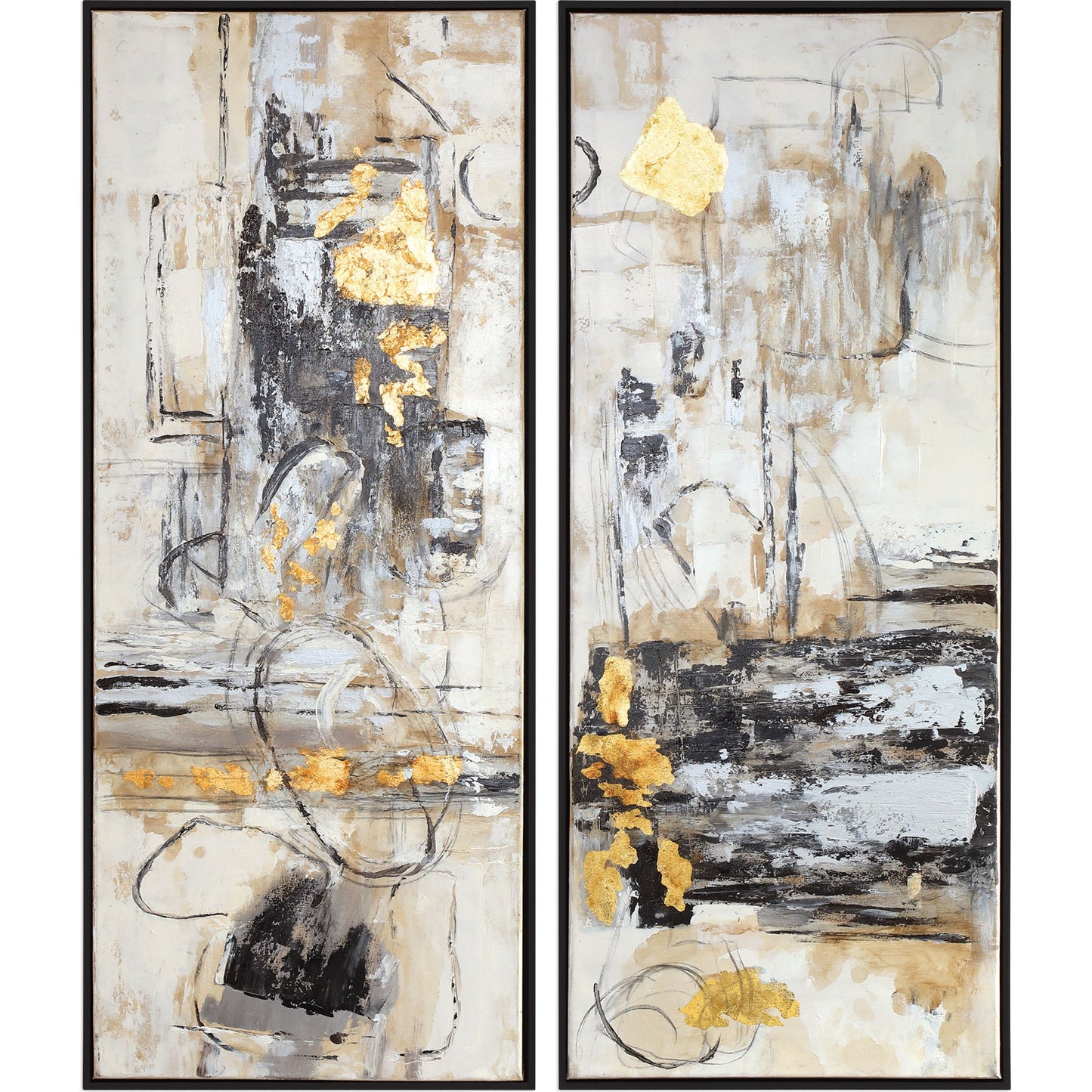 001 S-254183 | Primary Silo | Life Scenes Abstract Art (Set of 2) by Uttermost in multi. Made from canvas, pine wood, acrylic in a eclectic & global style.