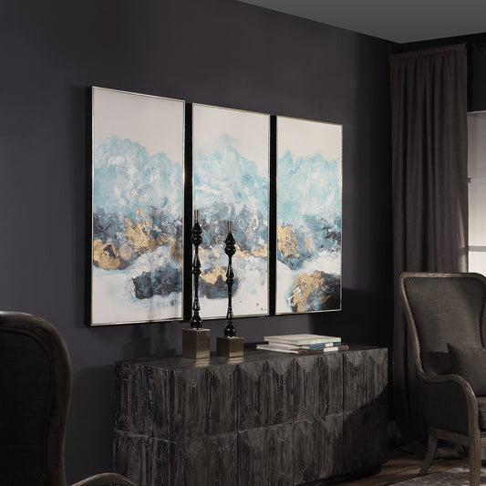 Crashing Waves Abstract Art (Set of 3) by Uttermost in multi. Made from fir, canvas in a modern style.