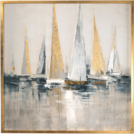 Regatta Nautical Art by Uttermost in multi. Made from pine, canvas, acrylic in a coastal style.