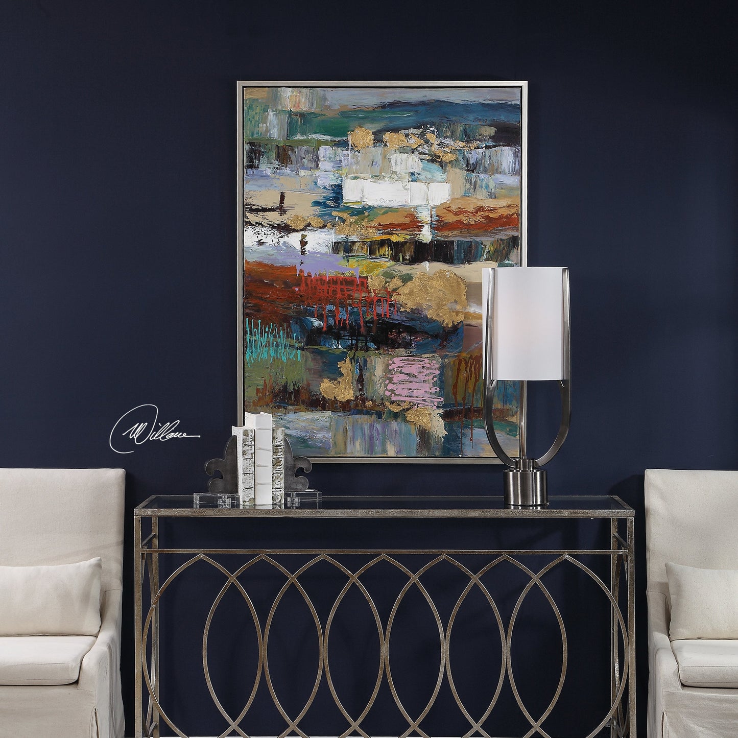 002 S-338840 | Additional Silo | Fiesta Hand Painted Canvas by Uttermost in multi. Made from fir wood, canvas, pu frame in a modern style.