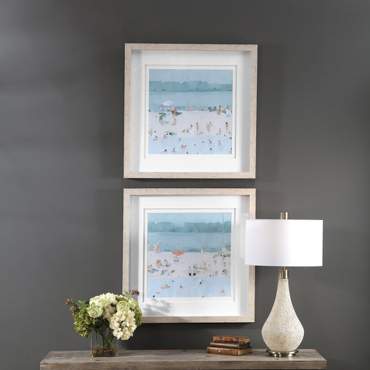 001 SR-389081 | Primary Silo | Sea Glass Sandbar Framed Prints by Uttermost in multi. Made from plastic, glass, mdf, paper in a coastal style.