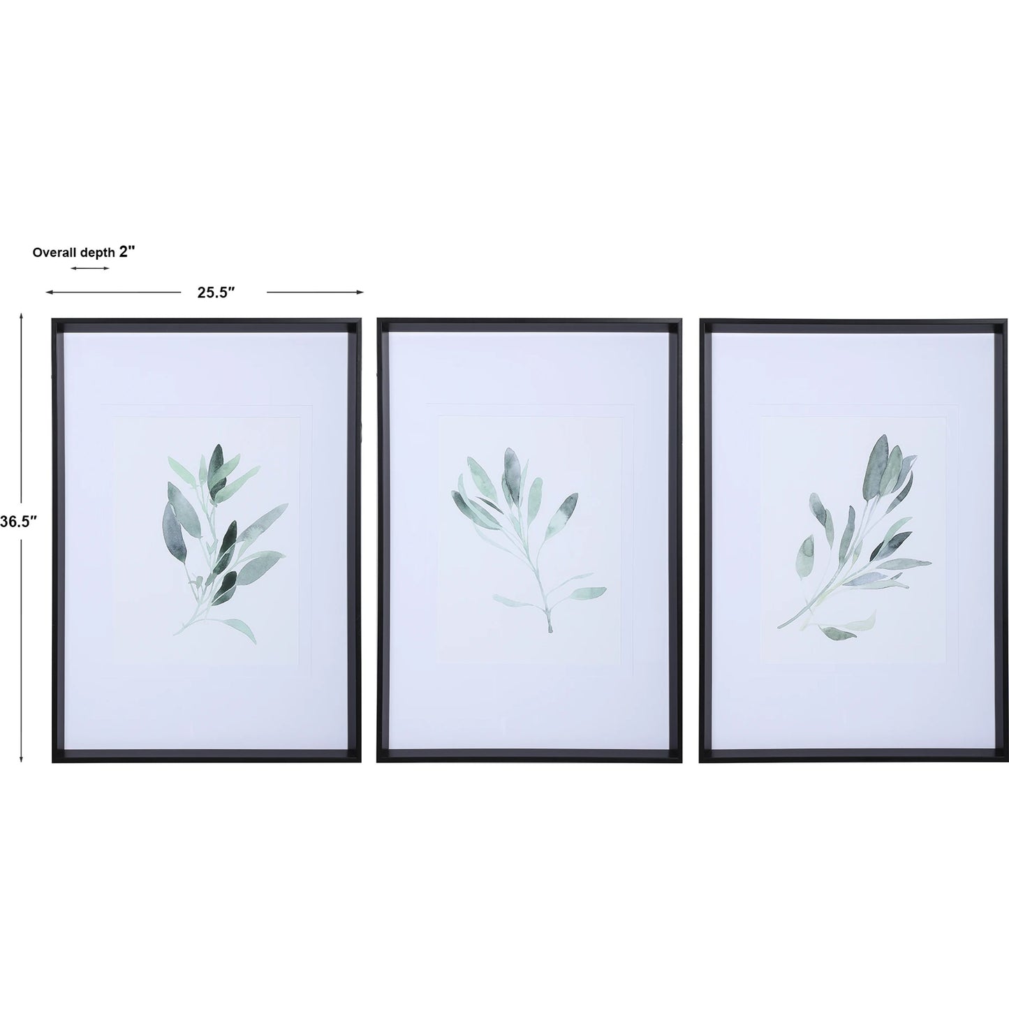 004 SR-824235 | Additional Silo | Simple Sage Watercolor Prints by Uttermost in multi. Made from plastic, glass, paper in a transitional style.