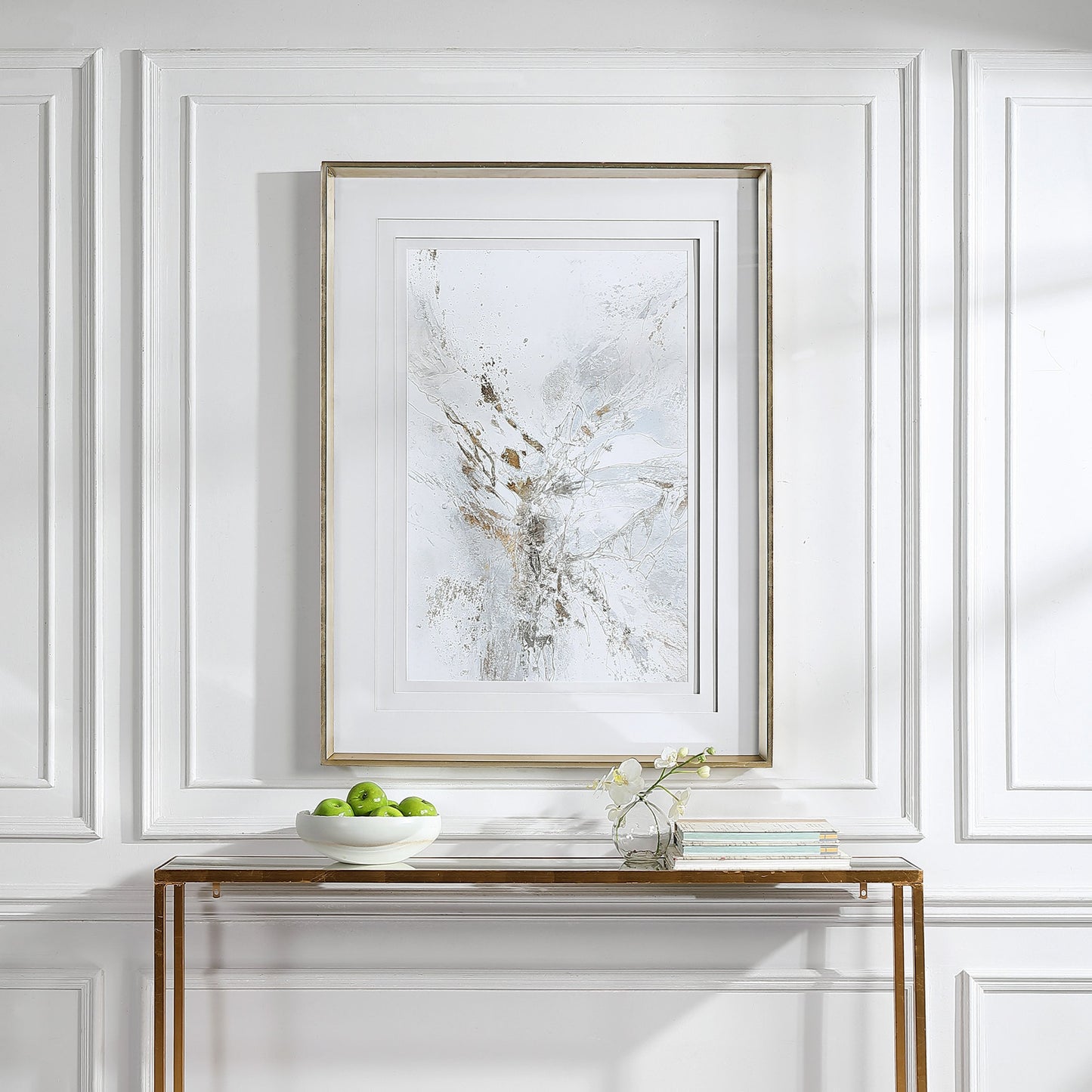 002 SR-897289 | Lifestyle | Pathos Framed Abstract Print by Uttermost in multi. Made from pine, glass, mdf, paper in a transitional style.