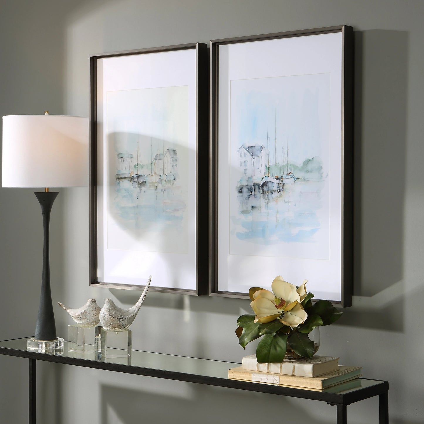 009 SI-1754831 | Lifestyle | New England Port by Uttermost in multi. Made from stainless steel, mdf, glass, paper in a transitional style.