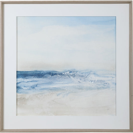 Surf and Sand Framed Print by Uttermost in multi. Made from pine, glass, mdf, paper in a coastal style.