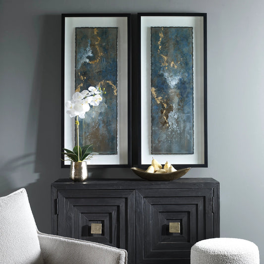 Glimmering Agate by Uttermost in multi. Made from mdf, iron, pine, glass in a modern style.