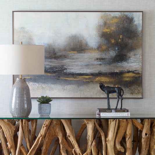 Gilt Misty Landscape Framed Print by Uttermost in multi. Made from aluminium alloy, mdf, pine, paper in a modern style.