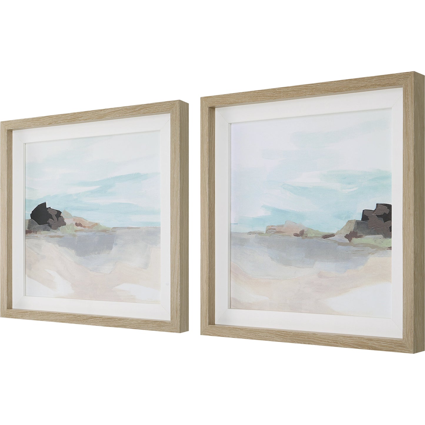 003 SI-1981459 | Additional Silo | Glacial Coast Framed Prints by Uttermost in multi and natural pine. Made from pine, mdf, veneer, linen in a coastal style.