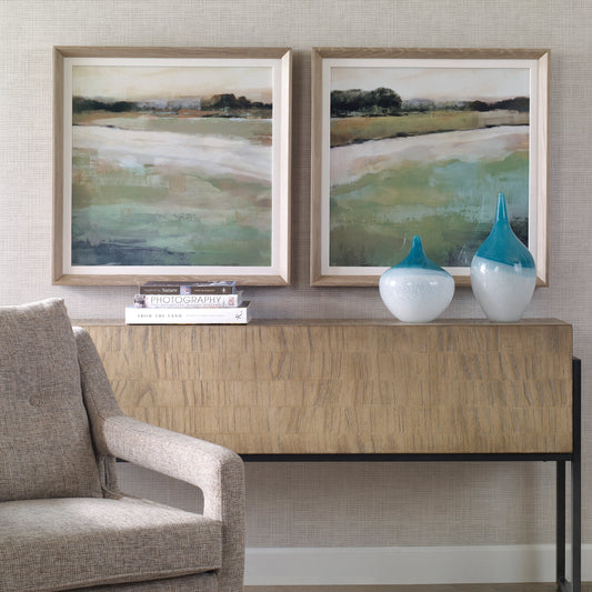 Vivid Vista Framed Prints by Uttermost in multi and light white wash. Made from pine, mdf, veneer, linen in a modern style.