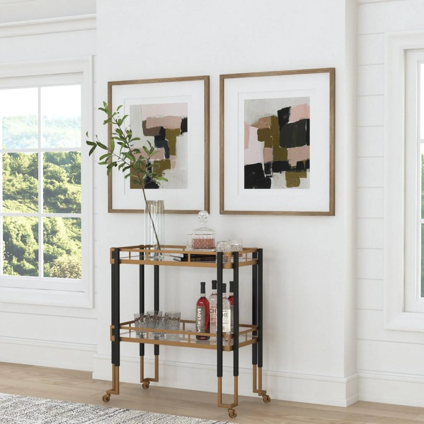 009 SI-1981467 | Lifestyle | Color Block Framed Prints by Uttermost in multi. Made from pine, glass, mdf, veneer, paper in a modern style.