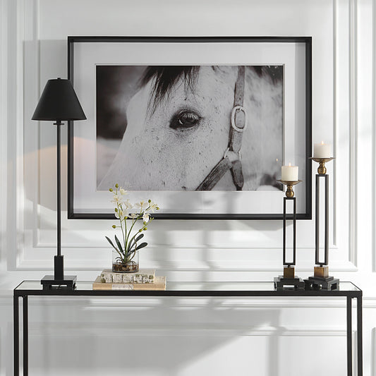 Eye of the Beholder Framed Print by Uttermost in multi and satin black. Made from pinewood, glass, mdf, paper in a modern style.