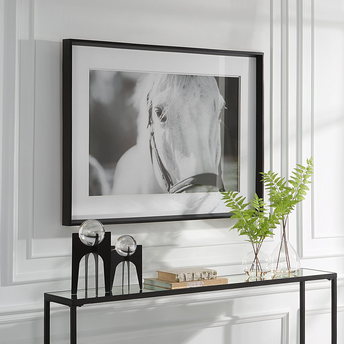 004 SI-1981478 | Lifestyle | Eyes on the Prize Framed Print by Uttermost in multi and satin black. Made from pinewood, glass, mdf, paper in a modern style.
