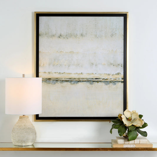 Gilded Horizon Framed Print by Uttermost in multi and antique gold leaf. Made from pine, glass, mdf, paper in a modern style.
