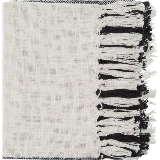 Briar - 20838 by Surya in white, black. Made from front: 100% cotton, back: 100% cotton in a modern style.