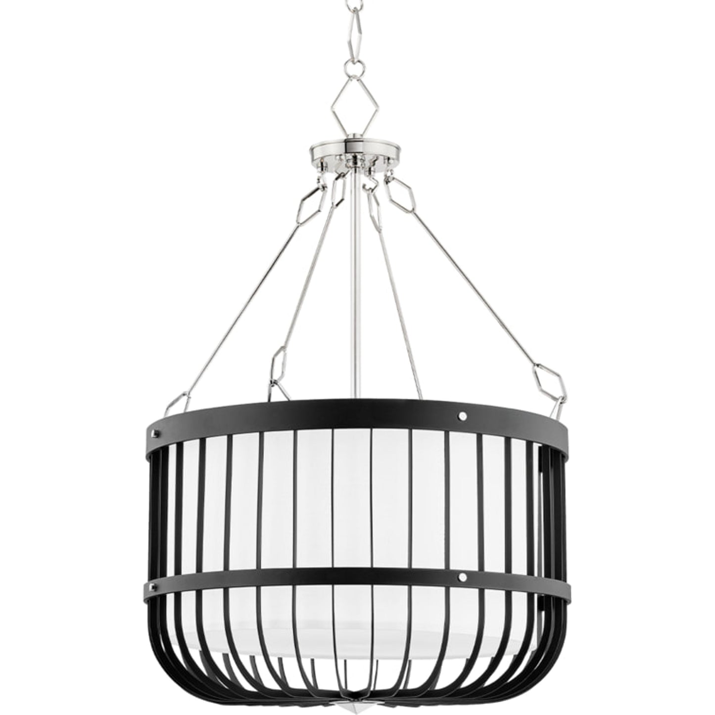 002 SR-860306 | Primary Silo | Landon Pendant by Hudson Valley in polished nickel, black. Made from steel in a modern style.