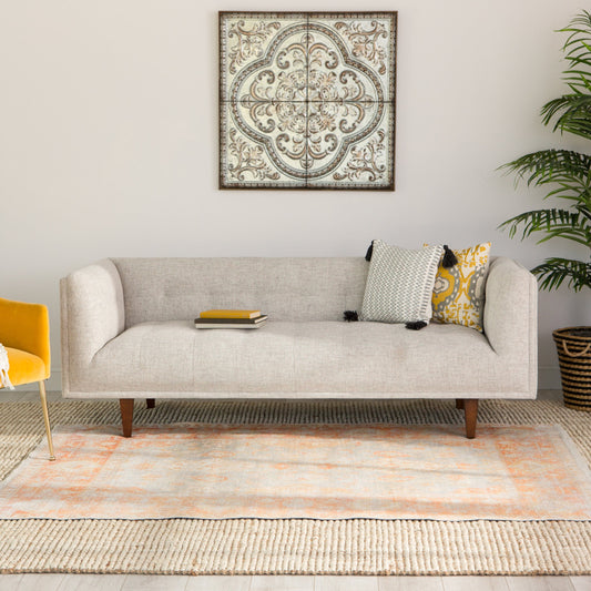 Boheme BOH02 Rug by Jaipur Living in orange, light gray. Made from 78% cotton, 16% polyester, 6% polyester, chenille in a unique style.