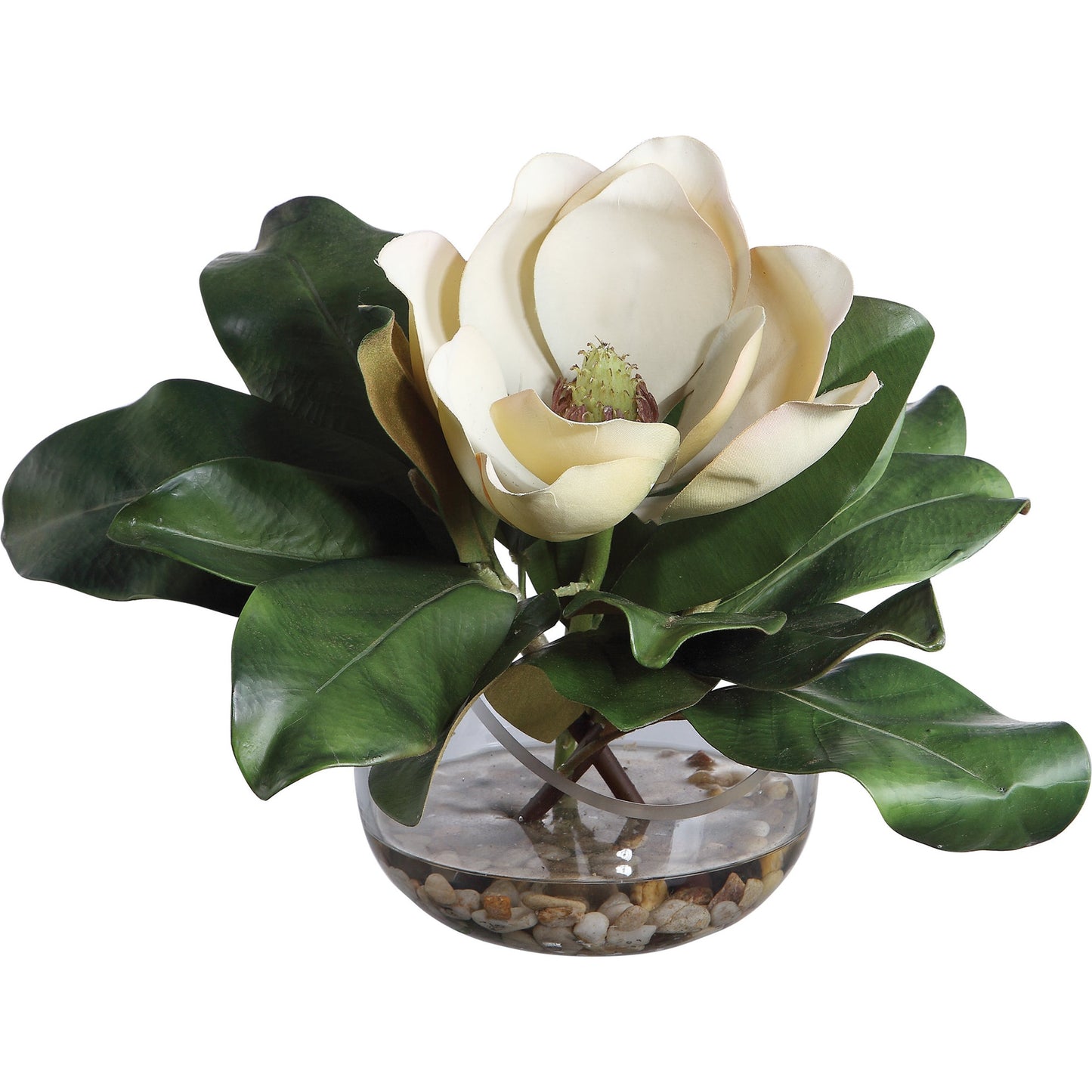004 SR-389108 | Lifestyle | Celia Silk Magnolia Accent by Uttermost. Made from polyester, plastic, iron, glass in a modern style.