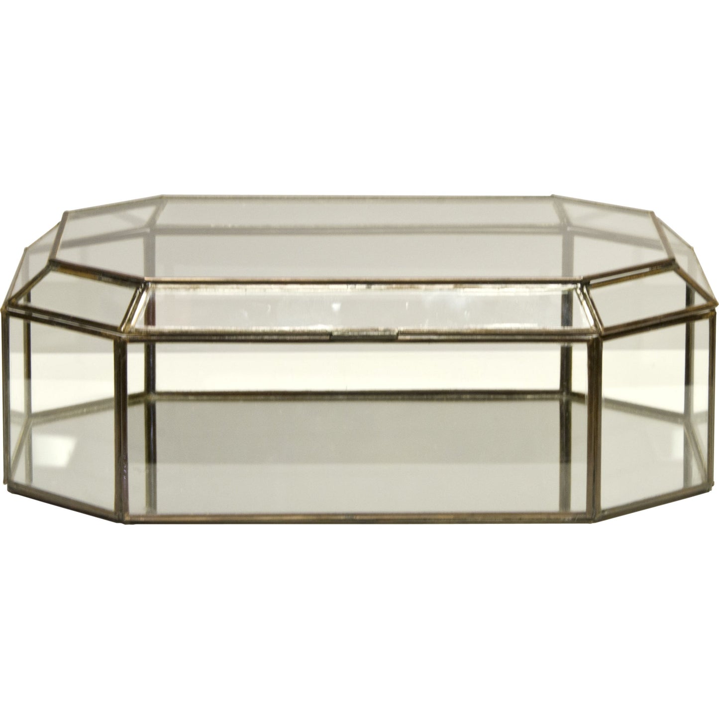 002 S-316821 | Primary Silo | Octagonal Mirror Box by Worlds Away. Made from metal, glass in a transitional style.