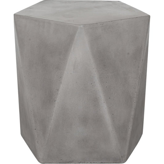 Gem Outdoor Stool by Moe's Home Collection in dark gray. Made from fiber reinforced natural concrete in a modern style.