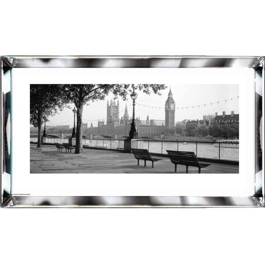 London by Worlds Away in mirror. Made from wood, glass in a unique style.