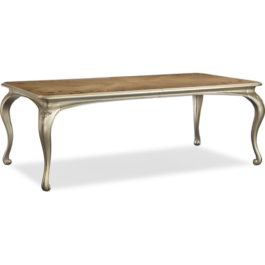 Rectangle Dining Table by Caracole in champagne mist and cendre, champagne mist. Made from asian hardwood, bleached flat cut walnut in a transitional style.