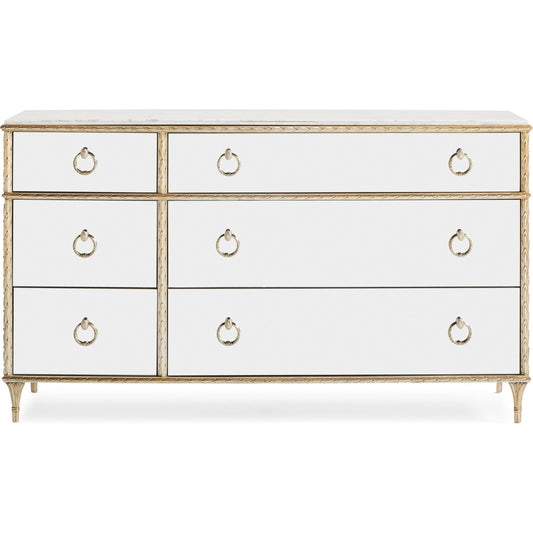 Double Dresser by Caracole in aglow and aglow. Made from asian hardwood, aluminum, resin in a transitional style.