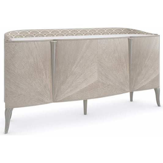Lillian Sideboard by Caracole in natural and stone manor, soft radiance. Made from birch, koto in a modern style.