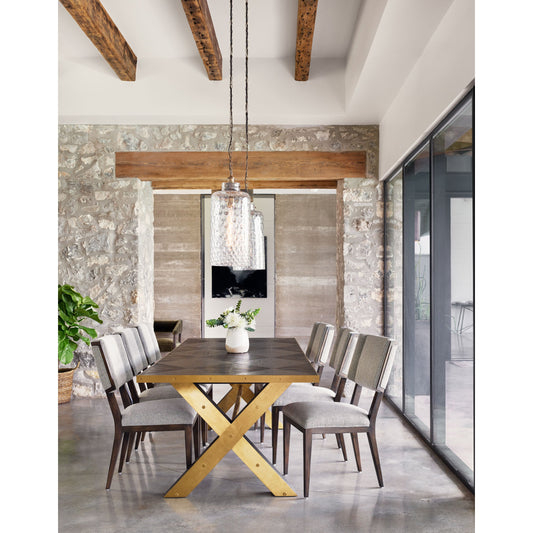 Jax Dining Chair by Four Hands in burnt birch, honey wheat and honey wheat. Made from 70% polyester, 30% viscose (rayon), solid birch, 100% polyester in a modern style.