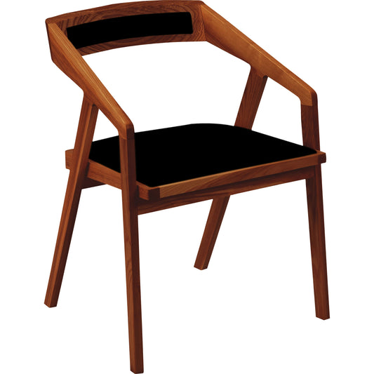 Padma Arm Chair by Moe's Home Collection in black. Made from american walnut wood, 40% viscose, 20% linen, 20% polyester, 20% cotton in a modern style.