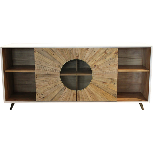 001 S-222514 | Primary Silo | Casablanca Sideboard by LH Imports in rustic natural, white lacquer. Made from reclaimed pallet wood in a modern style.