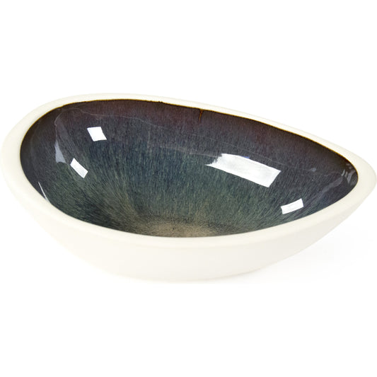 Atomic Teardrop Bowl by Zentique in matte white and ceramic. Made from ceramic in a coastal style.