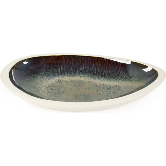 Atomic Teardrop Bowl by Zentique in matte white and ceramic. Made from ceramic in a coastal style.