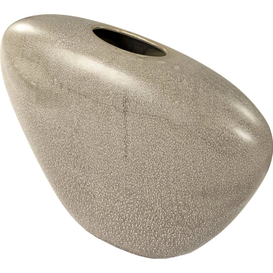 Splash Asymmetrical Pebble Vase by Zentique in splash grey and ceramic. Made from ceramic in a coastal style.