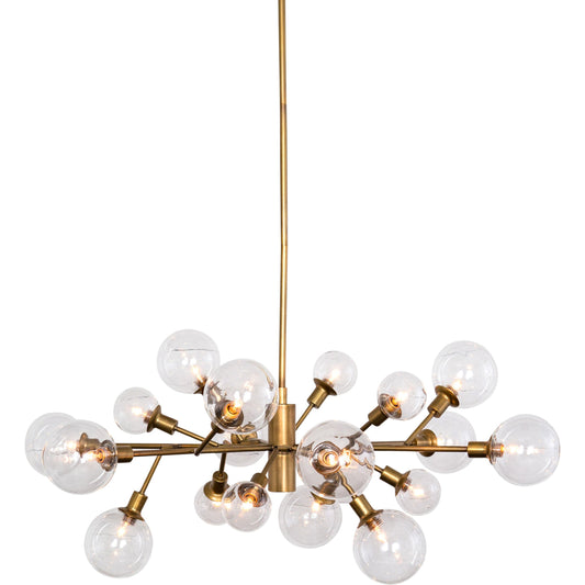 Pellman Chandelier by Four Hands in matte brass. Made from iron, thermoplastic in a modern style.