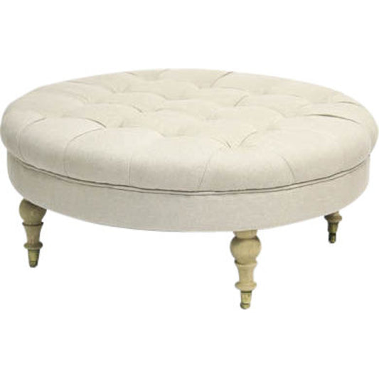 001 S-337740 | Primary Silo | Maison Tufted Round Ottoman by Zentique. Made from unique in a traditional style.