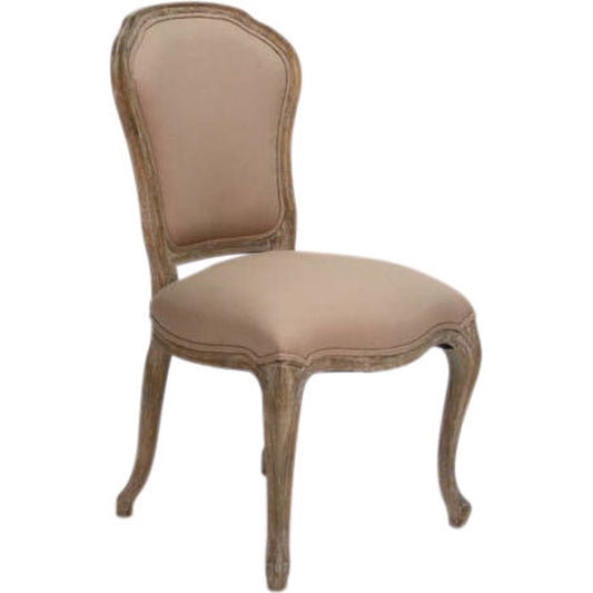 Gaul Side Chair by Zentique in hemp cotton linen and limed gray oak. Made from limed grey oak in a traditional style.