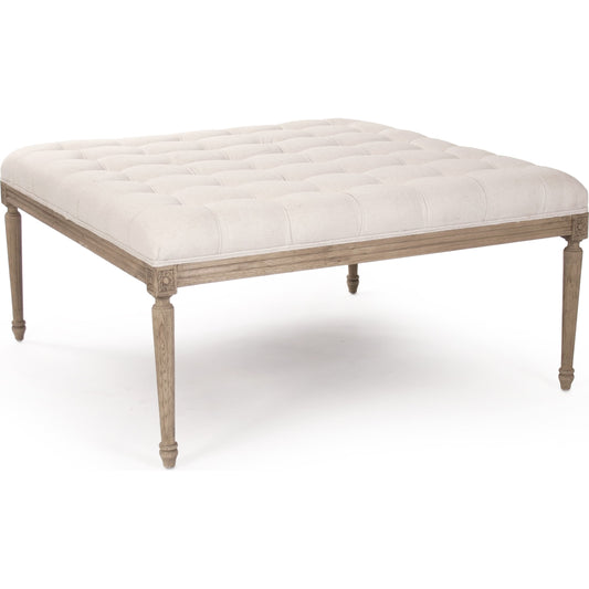 001 S-337676 | Primary Silo | Louis Tufted Ottoman by Zentique in natural oak. Made from natural oak in a traditional style.
