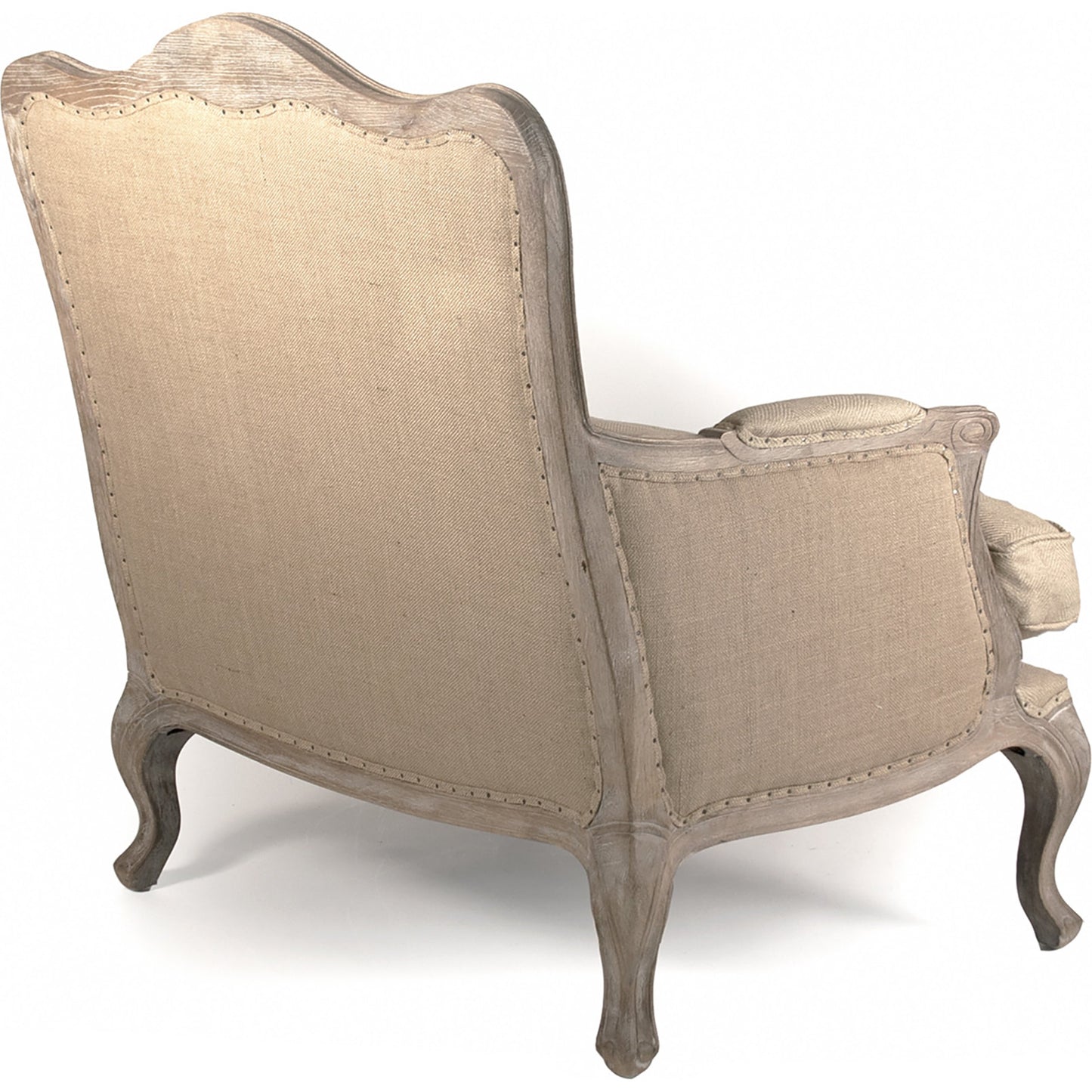 004 S-336707 | Additional Silo | Belmont Lounge Chair by Zentique in hemp linen, jute and limed gray oak. Made from limed grey oak in a traditional style.